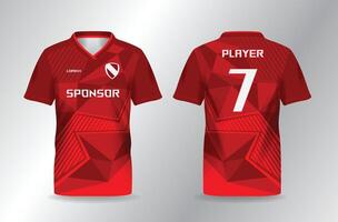 red abstract background for sport jersey mockup template vector