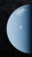 Rotating planet Earth from space. Vertical 3D illustration video