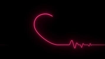 Vibrant Red Heartbeat Wave on Dark Background Graphic Pulse of Life and Energy, Evoking Rhythm and Sound in Every Beat. video