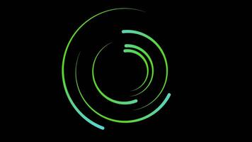 Green Circular loading animation rotating.Loading Circle on Black Background video