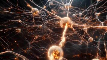 Neural network connections illuminated video