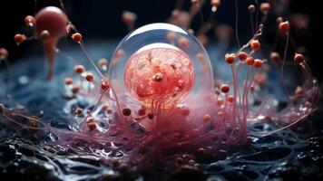 Abstract organic structure with glowing sphere video