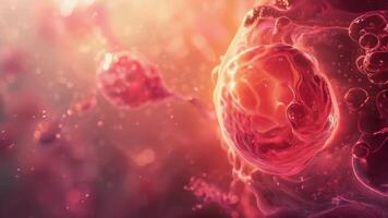 Microscopic view of glowing red cells video