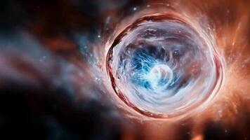 Fiery cosmic sphere with glowing core video