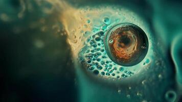 Microscopic view of cellular structures in fluid video