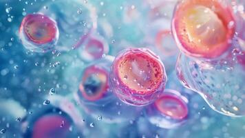 Microscopic view of cells in liquid medium video