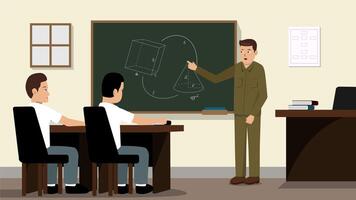 Man Teacher Teaching In The Classroom Animation video