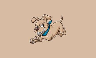 Mischievous dog leaping with a playful smirk. vector