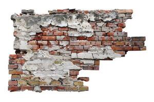 Empty Old Brick Wall Texture. Painted Distressed Wall Surface. Grungy Wide Brickwall. Neural network photo