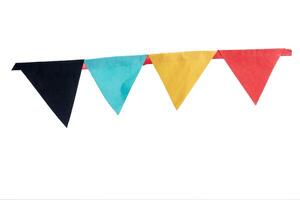 Colorful paper bunting party flags on white background, clipping path included photo