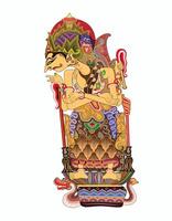 Batara Guru shadow puppet, Indonesian wayang puppet show illustration technique.. vector