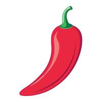 A red chili pepper on a white background vector