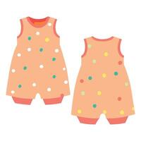 A baby romper with polka dots on it vector