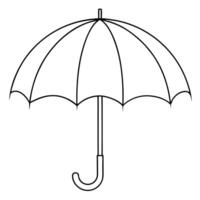 Umbrella or rain shield outline coloring book page line art drawing vector