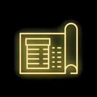 Neon icon of a fax machine sending a document vector