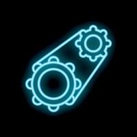 Neon icon of cogwheels connecting representing teamwork and collaboration vector