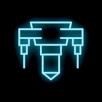 Neon style icon of oil well derrick for oil extraction vector