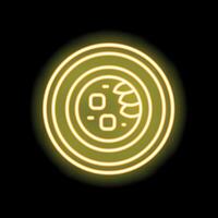 Neon sign representing a delicious meal served on a plate vector