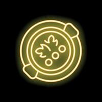 Neon sign of traditional finnish soup in bowl with spoon vector
