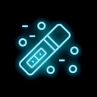 Neon pregnancy test icon glowing on dark background vector