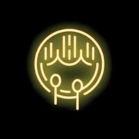 Neon icon of sensor detecting hair growing from skin follicle vector