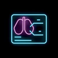 Neon icon of lungs x ray showing respiratory system for medical purpose vector