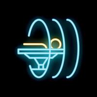 Neon sign representing magnetic resonance imaging scanner working vector