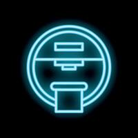 Neon icon of coffee machine brewing espresso using filter basket vector