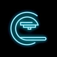Neon sign showing a mailbox glowing against a black background vector