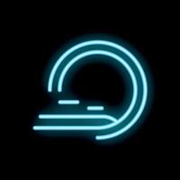 Neon style icon of wind blowing from left to right vector