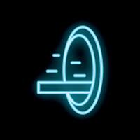 Neon style icon of a wormhole representing space travel vector