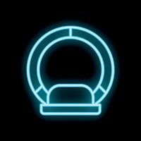 Neon mri scanner glowing on black background vector