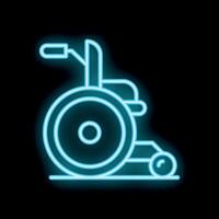 Neon wheelchair icon representing disability and accessibility vector