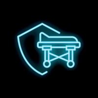 Neon style icon representing medical insurance coverage vector