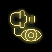 Neon icon of retinal scan technology for security access vector