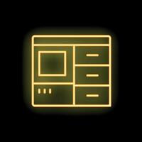 Neon yellow website design layout structure icon graphic vector