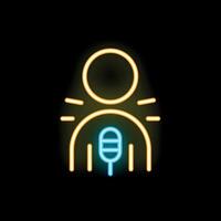 Neon sign of a speaker using a microphone vector
