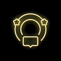 Neon icon of customer feedback featuring stars and speech bubble vector