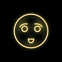 Neon yellow emoji showing a surprised face expression vector