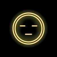 Neon yellow neutral face is glowing on a black background vector