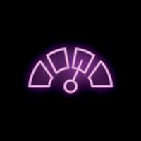 Neon speedometer glowing on dark background vector