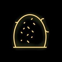 Neon icon of a kiwi fruit glowing on black background vector