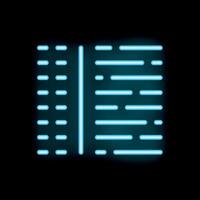 Neon blue text editing formatting icon light sign vector