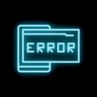 Neon error message showing on multiple computer screens vector