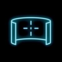 Neon icon of virtual reality glasses headset showing user interface vector