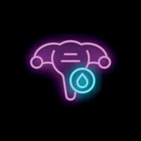 Neon style icon representing urinary incontinence problem vector