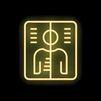 Neon yellow x ray image on a black background vector