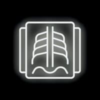 Neon x ray icon glowing on dark background vector