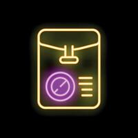 Neon sign of confidential mail envelope with stop sign for privacy and security vector