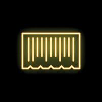 Glowing neon line barcode icon isolated on black background vector